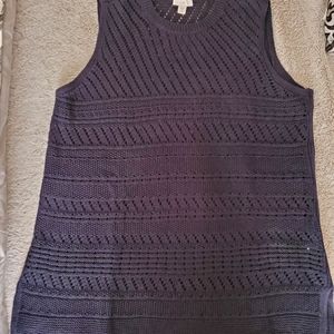 NWOT JJill cotton tunic vest, dark blue, size PM